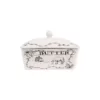 3R Studios 4 oz. White and Black Stoneware Butter Dish with Lid