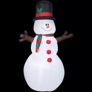 Airblown 5 ft. W x 8 ft. H Inflatable Snowman with Christmas Scarf and Hat