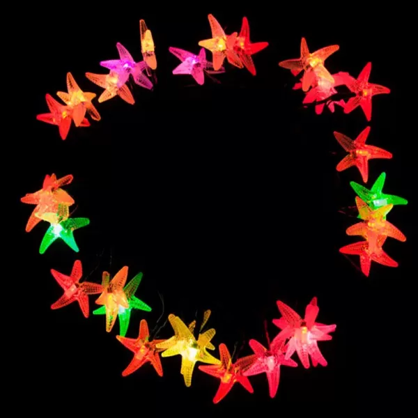 ALEKO 30-Light LED Multi-Color Solar Powered Starfish String Lights