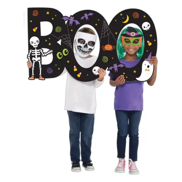 Amscan 21.5 in. x 39 in. Halloween Boo Jumbo Photo Prop (2-Pack)