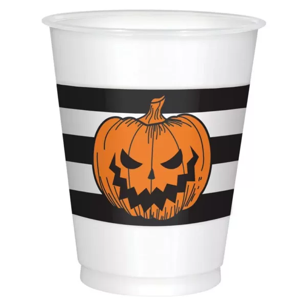 Amscan Hallows' Eve 16 oz. Orange Halloween Plastic Cups (3-Pack)