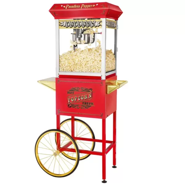 Great Northern Princeton 8 oz. Antique Red Popcorn Machine with Cart