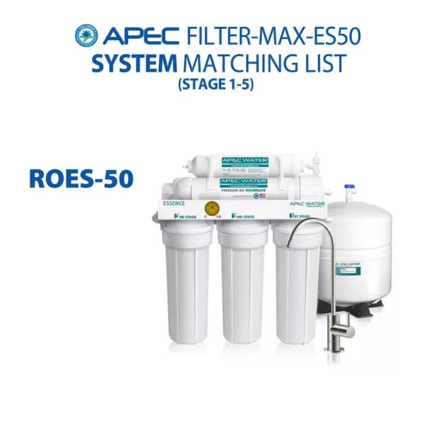 APEC Water Systems Essence Complete 5-Stage 50 GPD Industry Standard Size Reverse Osmosis Replacement Filters Set