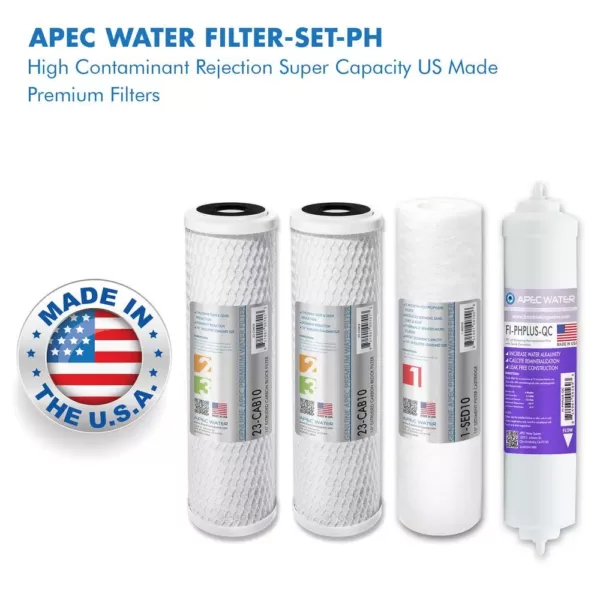 APEC Water Systems Ultimate 10 in. Super Capacity Replacement Pre-Filter Set for 90 GPD pH+ Reverse Osmosis Systems