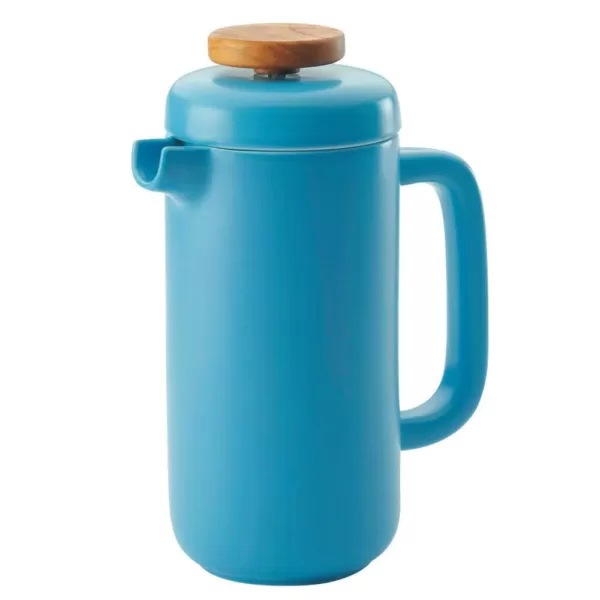 BonJour Ceramic Coffee and Tea 8-Demitasse-Cup Aqua Ceramic French Press