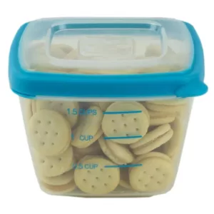 Home Basics 8-Piece Nesting Plastic Food Storage Container Set with Multi-Color Snap-On Lids
