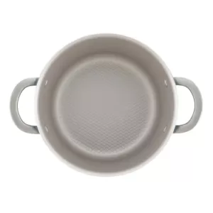 Ayesha Curry Home Collection 4.5 Qt. Twilight Teal Porcelain Enamel Non-Stick Covered Saucepot