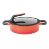 BergHOFF GEM Stay Cool 4.1 qt. Cast Aluminum Nonstick Saute Pan in Orange with Glass Lid