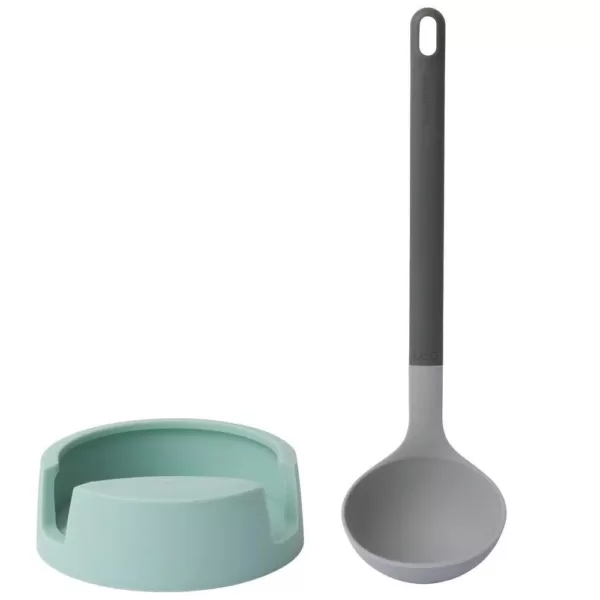 BergHOFF Leo 2-Piece Gray and Mint Ladle Holder Set