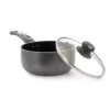 Better Chef 2 qt. Aluminum Nonstick Sauce Pan in Gray with Glass Lid