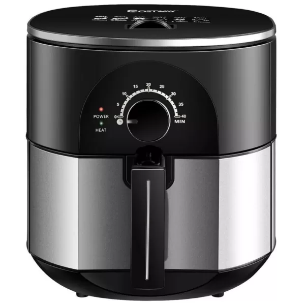 Costway 3.5 Qt. Electric Stainless Steel Air Fryer Oven Oilless Cooker 1300-Watts Auto Shut Off