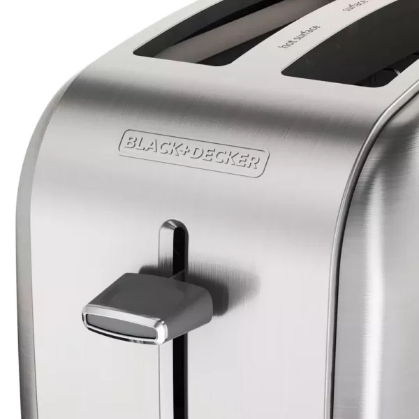 BLACK+DECKER 2-Slice Black and Stainless Steel Wide Slot Toaster with Crumb Tray