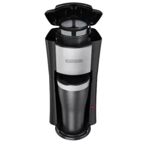 BLACK+DECKER Black Single Serve Drip Coffee Maker with Travel Mug