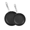 Cooks Standard 2-Piece Hard-Anodized Aluminum Nonstick Frying Pan Set in Black