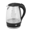 KALORIK 7-Cup Black Stainless Steel Cordless Electric Kettle with Automatic Shut-off