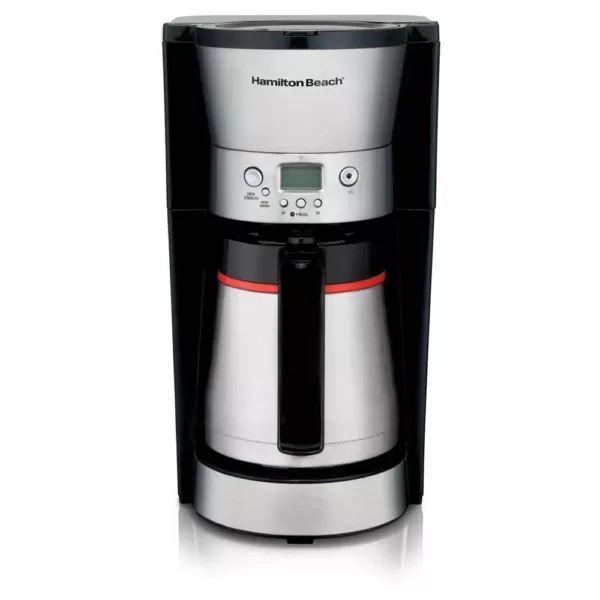 Hamilton Beach 10-Cup Black and Stainless Steel Drip Coffee Maker with Thermal Carafe
