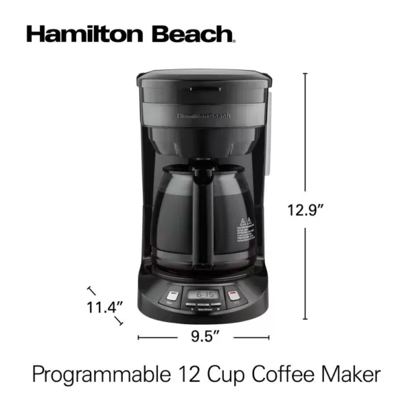 Hamilton Beach 12-Cup Black Stainless Programmable Drip Coffee Maker