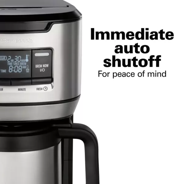 Hamilton Beach 12-Cup Black Programmable Front-Fill Coffee Maker with Thermal Carafe