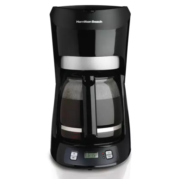 Hamilton Beach 12-Cup Black with Digital Clock Drip Coffeemaker with Digital Clock