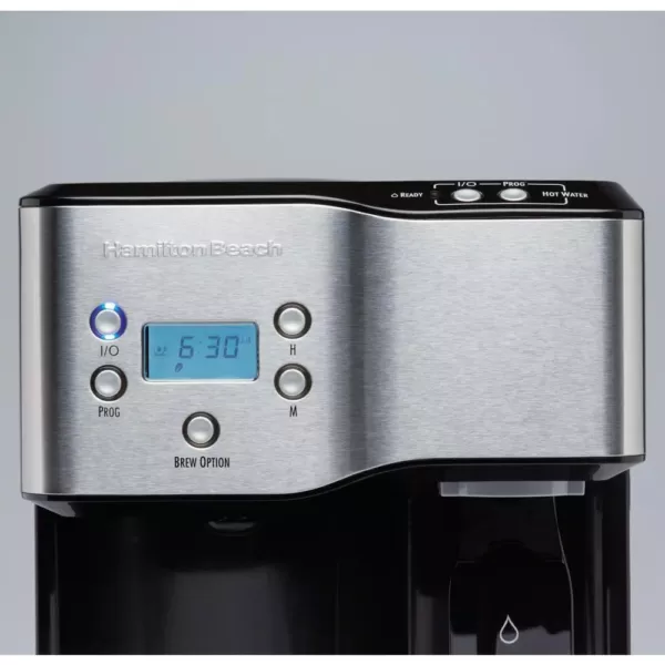 Hamilton Beach 12-Cup Programmable Black Coffee Maker with Hot Water Dispenser