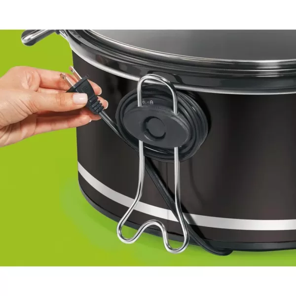 Hamilton Beach 8 Qt. Black Slow Cooker with Temperature Settings and Glass Lid