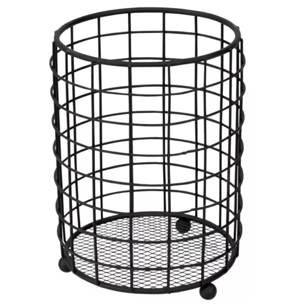 Home Basics Black Grid Free-Standing Cutlery Holder with Mesh Bottom