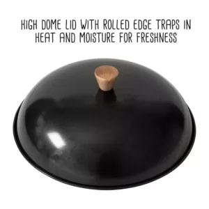 Honey-Can-Do Joyce Chen 4-Piece Wok Set with Black Carbon Steel Non-Stick Wok, High Dome Lid, 12