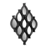 LITTON LANE Eclectic Large Black Diamond Mesh Metal Wall Sconce with Mirrors