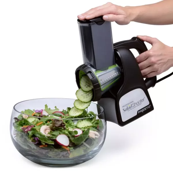 Presto Professional Saladshooter 114 W Black Electric Food Slicer and Food Shredder
