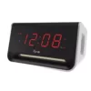 Equity by La Crosse 5.5 in. x 3.15 in. LED Alarm Clock with Bluetooth and USB Port - Red