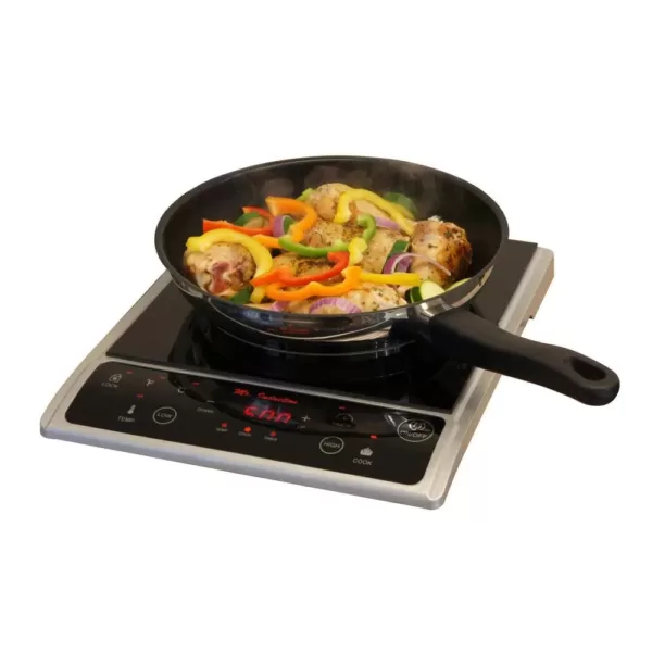 SPT Single Burner 7.25 in. Black and Silver Induction Hot Plate