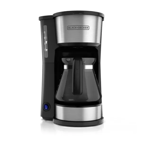 BLACK+DECKER 4-in-1 5-Cup Black Stainless Steel Drip Coffee Maker
