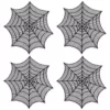 Heritage Lace Spider Web 20 in. Black Round Doily (Set of 4)