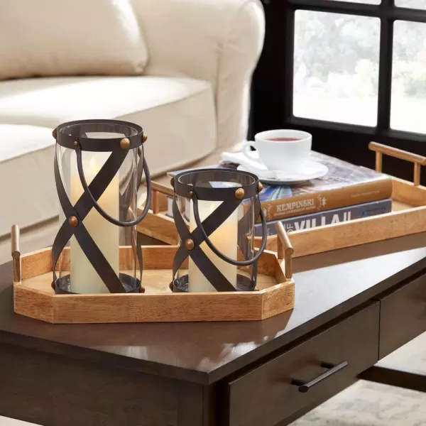 Home Decorators Collection Home Decorators Collection Natural Wood Decorative Octagonal Tray (Set of 2)
