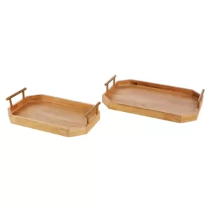 Home Decorators Collection Home Decorators Collection Natural Wood Decorative Octagonal Tray (Set of 2)