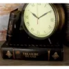 LITTON LANE Vintage Rectangular Wood and Faux Leather "Treasure Island" Book Boxes (Set of 3)