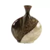 LITTON LANE 14 in. Ceramic and Capiz Urn Decorative Vase in Brown and Gold