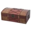 Vintiquewise 14 in. x 9 in. x 5.5 in Wooden Pirate Treasure Chest/Box with Faux Leather X
