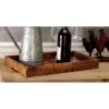 LITTON LANE Farmhouse Brown Decorative Wooden Trays (Set of 3)