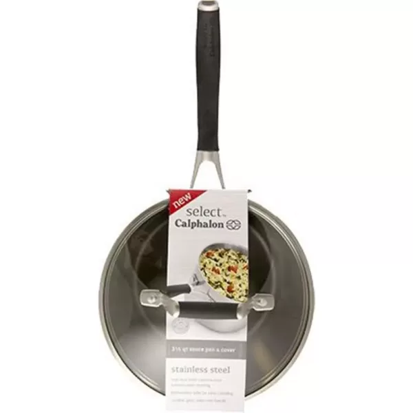 Calphalon Select 3.5 qt. Hard-Anodized Aluminum Nonstick Sauce Pan in Black with Glass Lid