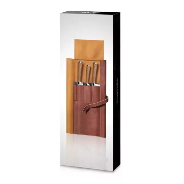 Cangshan H1 Series 4-Piece Leather Roll Knife Set