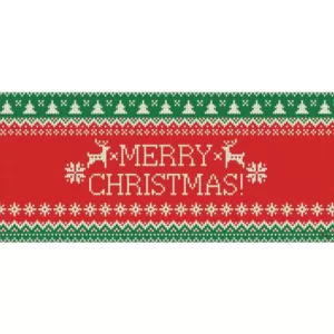 My Door Decor 7 ft. x 16 ft. Merry Christmas Ugly Christmas Sweater Christmas Garage Door Decor Mural for Double Car Garage