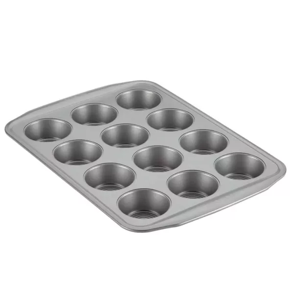 Circulon 12-Cup Gray Nonstick Bakeware Muffin Pan