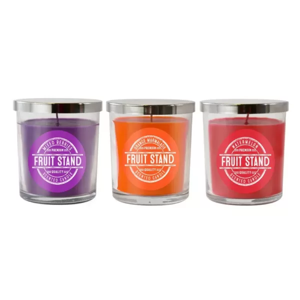 LUMABASE Fruit Stand Collection Scented Candles in 10 oz. Glass Jars (Set of 3)