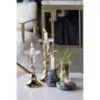 A & B Home Camden Clear, Gold Glass Candle Holder