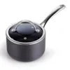 Cooks Standard 2 qt. Hard-Anodized Aluminum Nonstick Sauce Pan in Black with Glass Lid