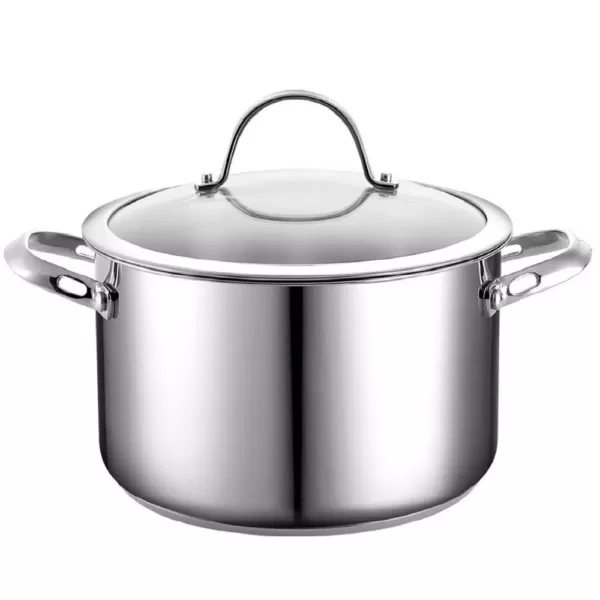 Cooks Standard Classic 6 qt. Stainless Steel Stock Pot with Glass Lid