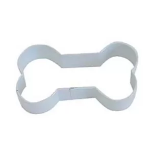 CybrTrayd 12-Piece Dog Bone 3.5 in.  White Polyresin  Cookie Cutter & Recipe