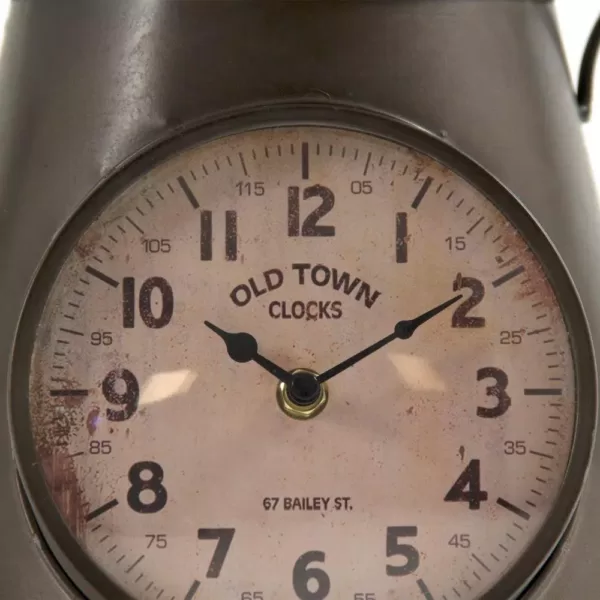 Zentique Dark Grey Distressed Iron Pitcher Table Clock