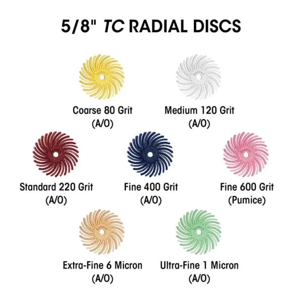 Dedeco Sunburst - 6 in. TC Radial Discs - 1 in. Arbor - Thermoplastic Cleaning and Polishing Tool, Fine 400-Grit (40-Pack)